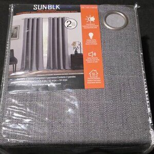 SunBlk Total Blackout Curtains 52 x 84 In. 2 Panels Kinsley Taupe